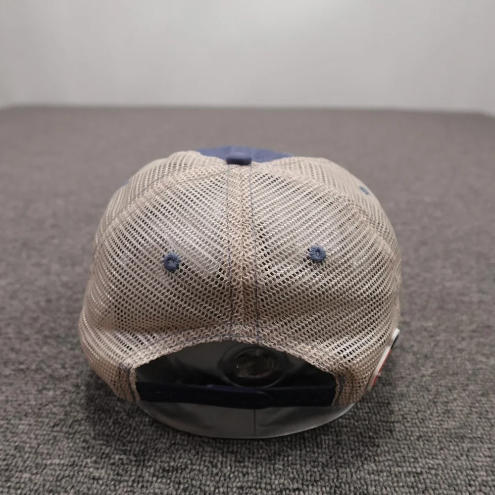 Samuel Adams Navy Tan Trucker Hat Mesh Snapback Cap Beer Logo Adult Adjustable